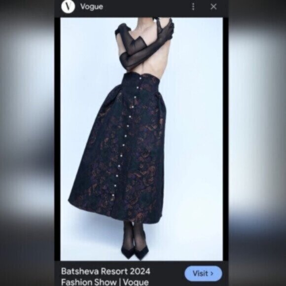 🌹HP🌹Batsheva Bella BNWOT metallic jacquard midi skirt 6 - Picture 4 of 15